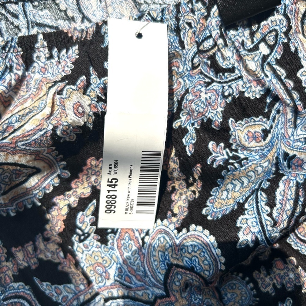 Aqua Bloomingdale’s Paisley print pattern Sun Dress with Slit nwt medium maxi - Picture 6 of 9